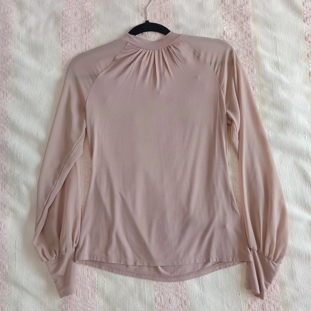 RW&CO. Women's Soft Pink Long Sleeve Blouse